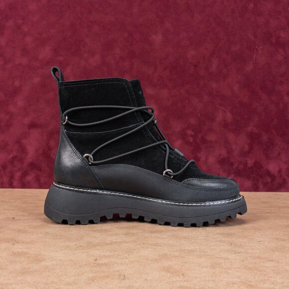 Lucky Brand Women Caelia Black Leather Drawcord Lace Winter Platform Boots sz 6 - Picture 8 of 8